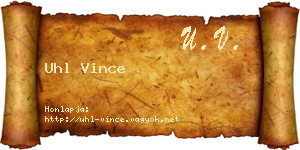 Uhl Vince névjegykártya